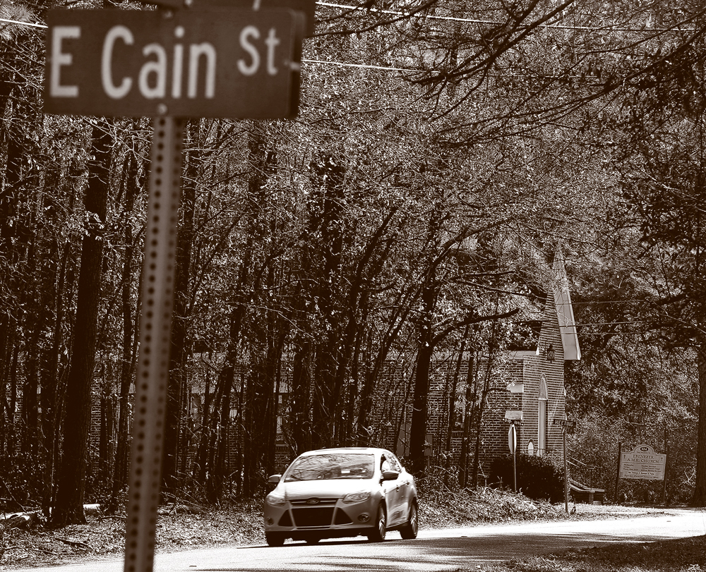 The street sign for Cain Street.